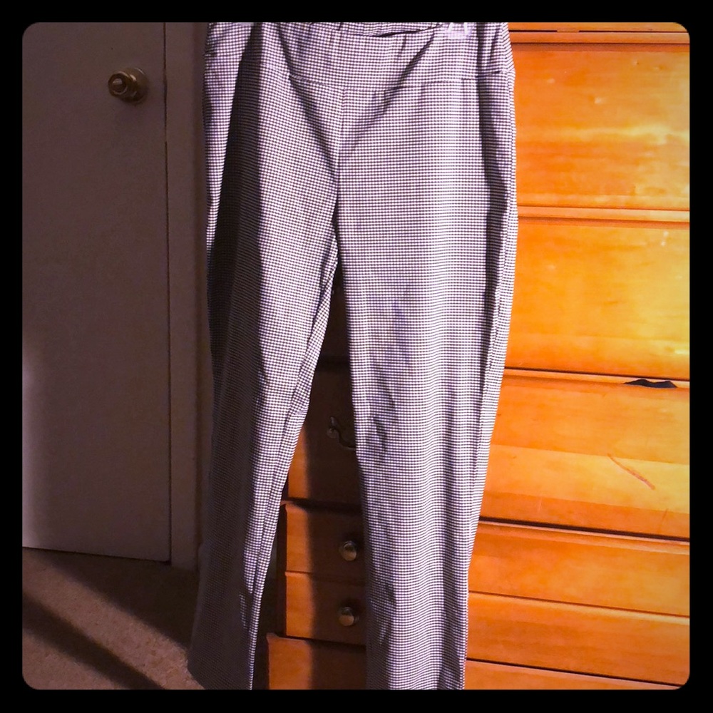 Black&white checkered dress pants women medium